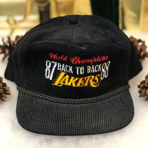 Vintage Deadstock NWOT 1987-88 NBA Los Angeles Lakers Back-to-Back Champions Corduroy Strapback Hat