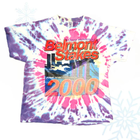 Vintage 2000 Belmont Stakes Tie-Dye All Over Print T-Shirt (XL)