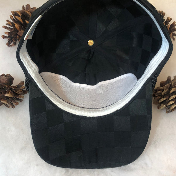 Vintage World of Outlaws Dirt Track Racing Checkered Nylon Strapback Hat