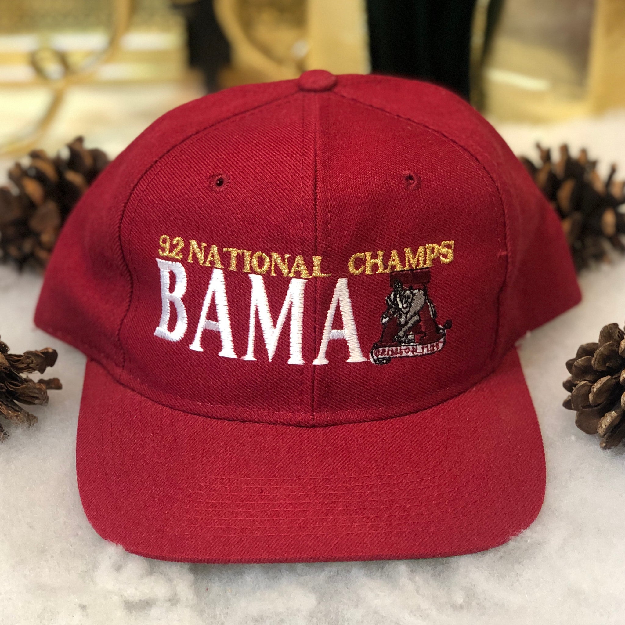 Vintage Deadstock NWOT NCAA Alabama Crimson Tide 1992 National Champions The Game Wool Snapback Hat