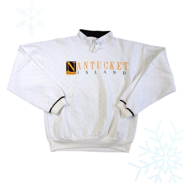 Vintage Nantucket Island Pullover Drawstring Sweatshirt (L)