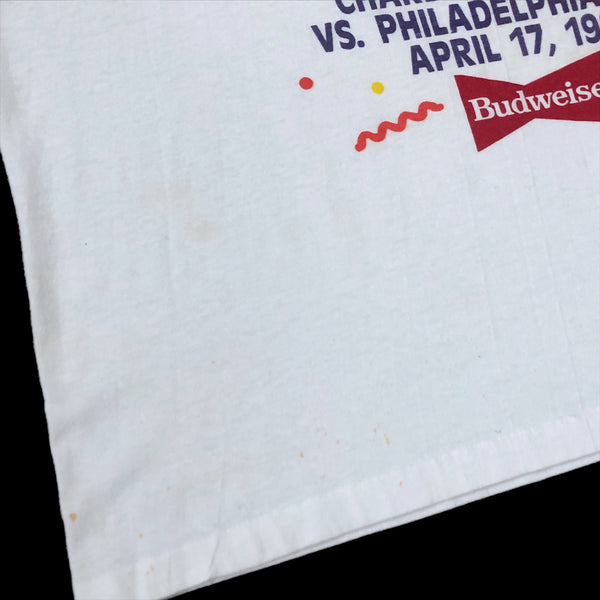 Vintage NBA Charlotte Hornets Fantastic Fanale 4 1992 vs. Philadelphia 76ers T-Shirt (L)