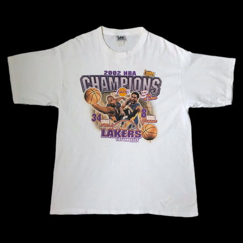 Vintage NBA Los Angeles Lakers 2002 Champions Shaquille O'Neal Kobe Bryant T-Shirt (XL)