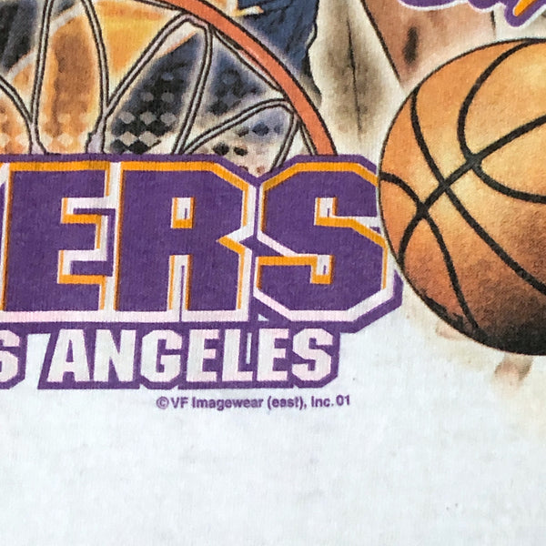 Vintage NBA Los Angeles Lakers 2002 Champions Shaquille O'Neal Kobe Bryant T-Shirt (XL)