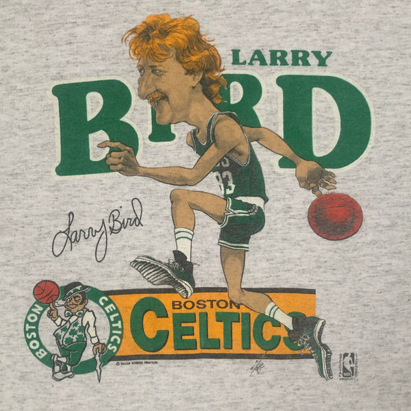 Vintage NBA Boston Celtics Larry Bird Salem Sportswear Caricature T-Shirt (L)