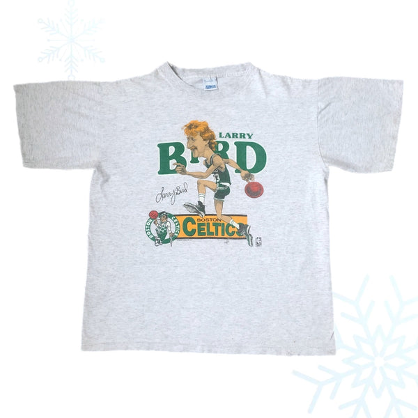 Vintage NBA Boston Celtics Larry Bird Salem Sportswear Caricature T-Shirt (L)