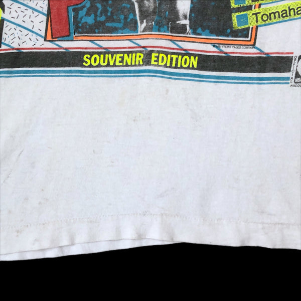 Vintage NBA Chicago Bulls Michael Jordan 1991 MVP Front Pages T-Shirt (L)