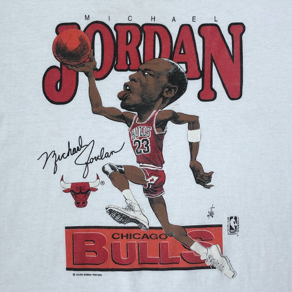 Vintage NBA Chicago Bulls Michael Jordan Salem Sportswear Caricature T-Shirt (L)