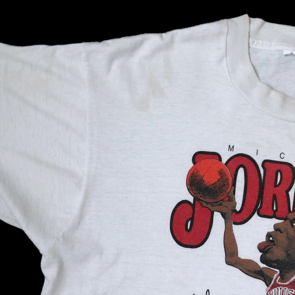 Vintage NBA Chicago Bulls Michael Jordan Salem Sportswear Caricature T-Shirt (L)