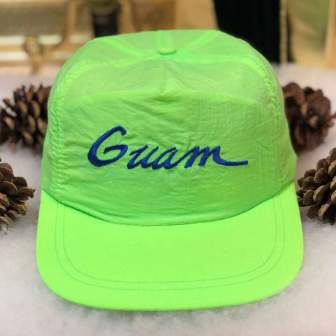 Vintage Guam Neon Green Nylon Snapback Hat