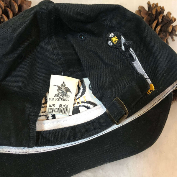 Vintage Deadstock NWT NHL Pittsburgh Penguins Bud Ice "Beware The Penguins" Strapback Hat