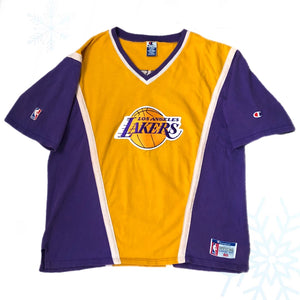 Vintage NBA Los Angeles Lakers Champion Warmup Shooting Shirt (XL)