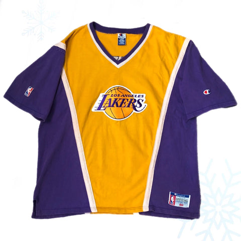 Vintage NBA Los Angeles Lakers Champion Warmup Shooting Shirt (XL)