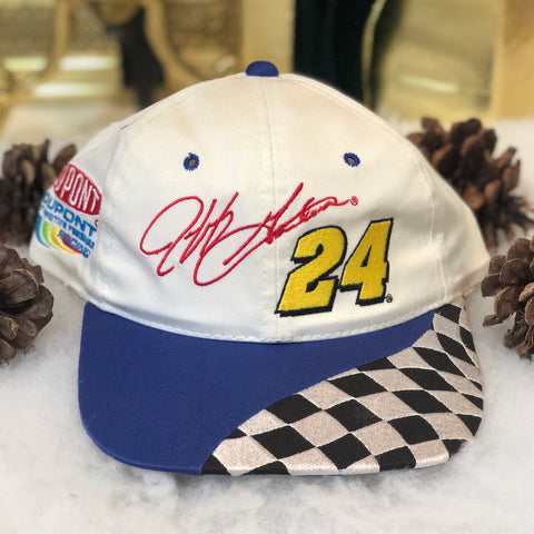 Vintage NASCAR Jeff Gordon Signature Checkered Flag Strapback Hat