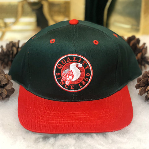 Vintage Deadstock NWOT Shaw's Supermarket Green Orange Twill Snapback Hat