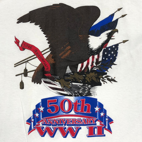 Vintage Deadstock NWOT 1991 World War II USA 50th Anniversary Bald Eagle T-Shirt (XL)