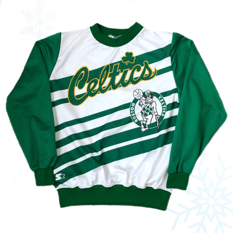 Vintage NBA Boston Celtics Starter All Over Print Crewneck Sweatshirt (L)