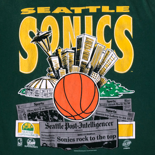 Vintage NBA Seattle Supersonics Front Pages T-Shirt (XL)