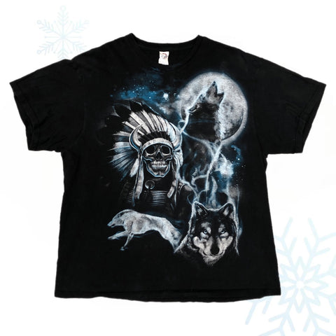 Wolf Native American Graphic T-Shirt (XL)