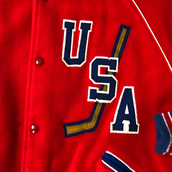 Vintage USA Hockey Olympics Heavyweight Letterman Varsity Jacket