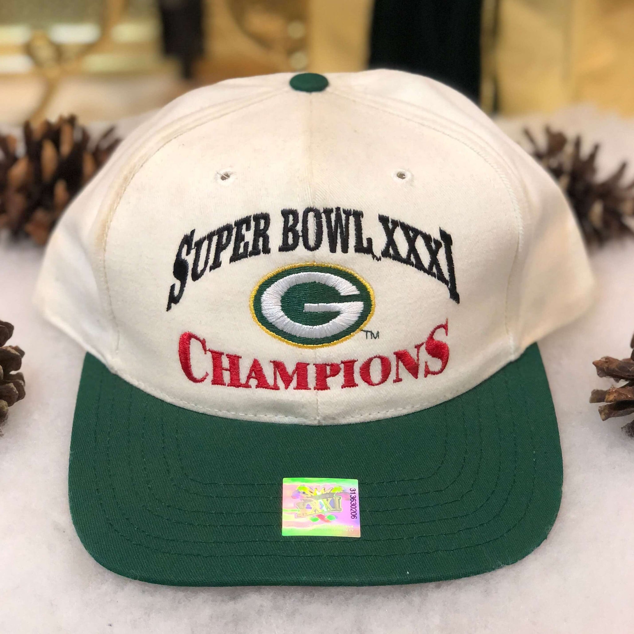 Vintage Deadstock NWT NFL Green Bay Packers Super Bowl XXXI Champions Snapback Hat