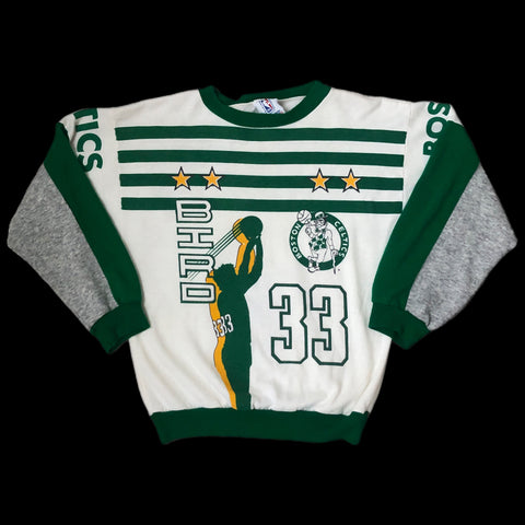 Vintage NBA Boston Celtics Larry Bird All Over Print *YOUTH* Crewneck Sweatshirt