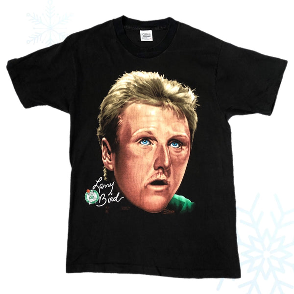 Vintage 1991 NBA Boston Celtics Larry Bird Salem Sportswear Big Face T-Shirt (M)