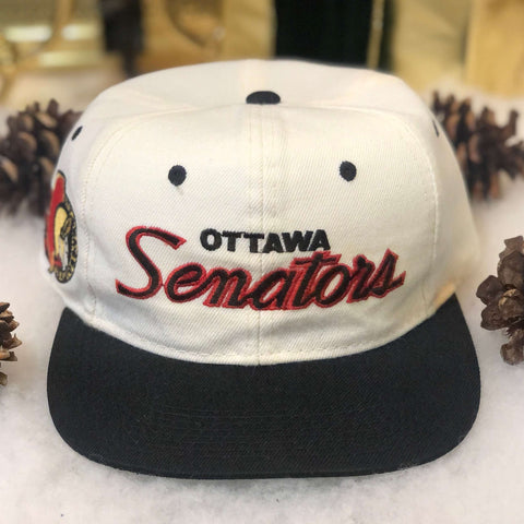 Vintage NHL Ottawa Senators Sports Specialties Script Wool Snapback Hat