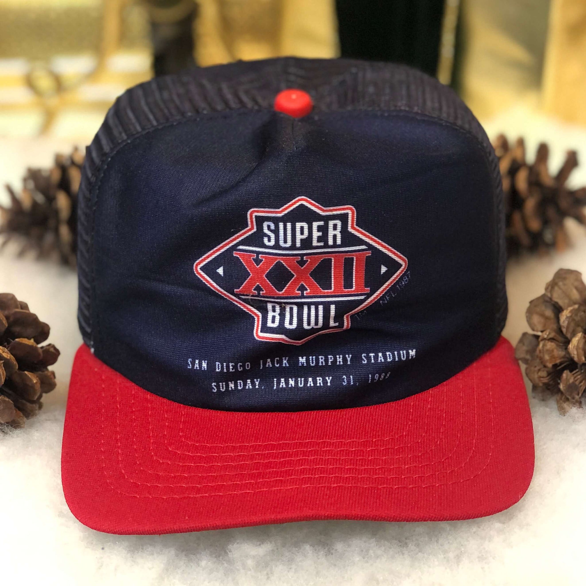 Vintage NFL Super Bowl XXII Washington Redskins Denver Broncos New Era Trucker Hat