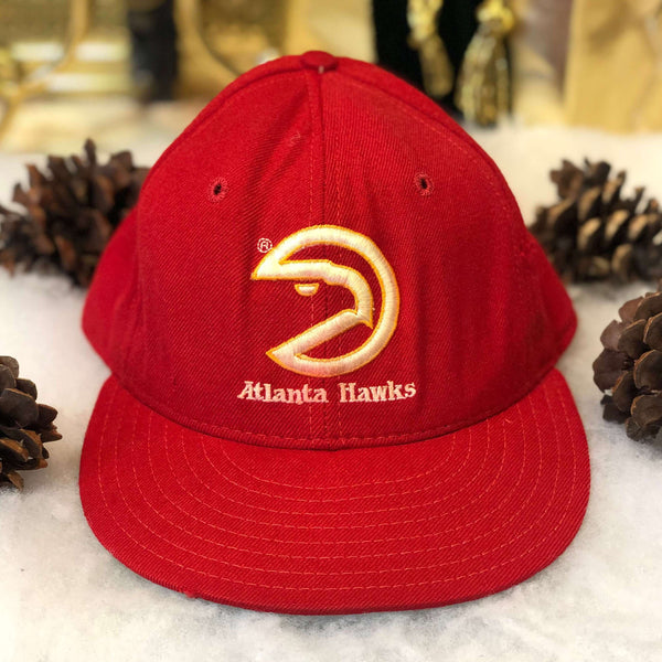 Vintage NBA Atlanta Hawks New Era Wool Fitted Hat 7 1/8