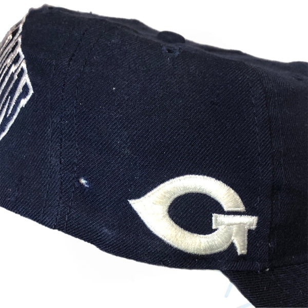 Vintage NCAA Georgetown Hoyas American Needle Blockhead Wool Snapback Hat *BROKEN SNAP*
