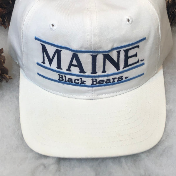 Vintage NCAA Maine Black Bears The Game Split Bar Twill Snapback Hat