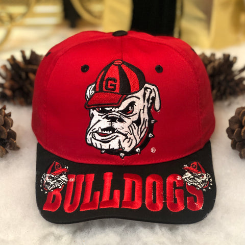 Vintage NCAA Georgia Bulldogs Brim Spellout Twill Snapback Hat
