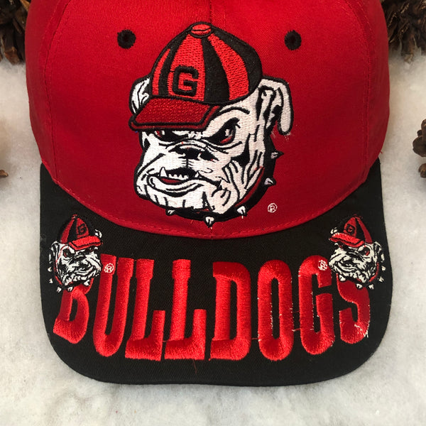 Vintage NCAA Georgia Bulldogs Brim Spellout Twill Snapback Hat
