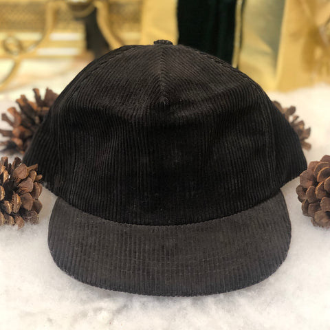 Vintage Black Blank Corduroy Dun-Mor Designs Snapback Hat