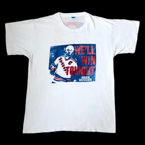 Vintage NHL New York Rangers Mark Messier "We'll Win Tonight" T-Shirt (L)