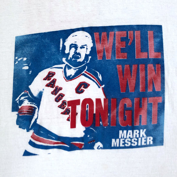 Vintage NHL New York Rangers Mark Messier "We'll Win Tonight" T-Shirt (L)