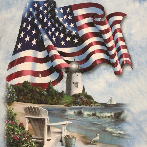 USA July 4th New England Beach Ocean The Mountain Tie-Dye All Over Print T-Shirt (XL)