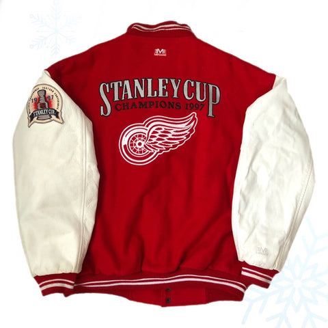 Vintage Detroit Red Wings 1997 NHL Stanley Cup Champions Mirage Varsity Jacket (L)