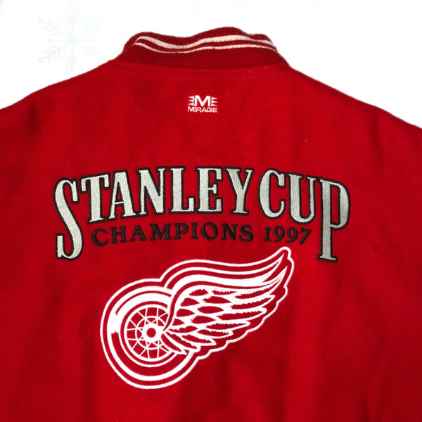 Vintage Detroit Red Wings 1997 NHL Stanley Cup Champions Mirage Varsity Jacket (L)