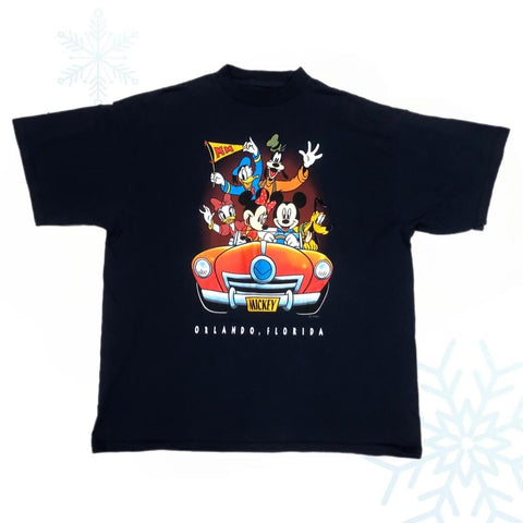 Vintage Disney Mickey Mouse & Gang Car Orlando Florida T-Shirt