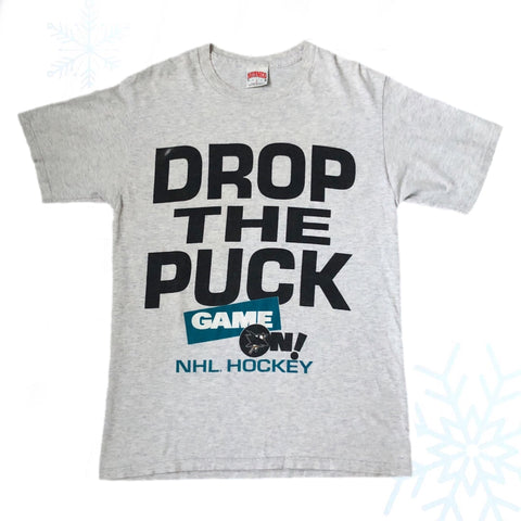 Vintage NHL San Jose Sharks Drop The Puck Game On! Nutmeg Mills T-Shirt (L)