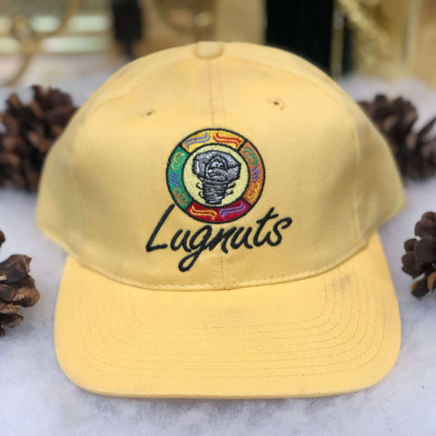 Vintage Deadstock NWOT MiLB Lansing Lugnuts Outdoor Cap Yellow Strapback Hat