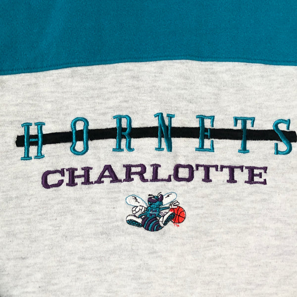Vintage NBA Charlotte Hornets Front Row By Salem Sportswear Hoodie Sweatshirt (XL)