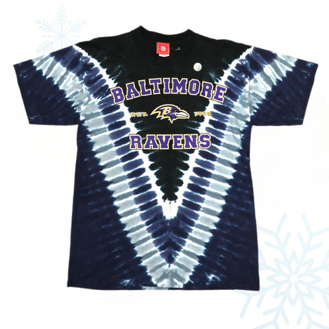 Deadstock NWOT NFL Baltimore Ravens Tie-Dye All Over Print T-Shirt (L)
