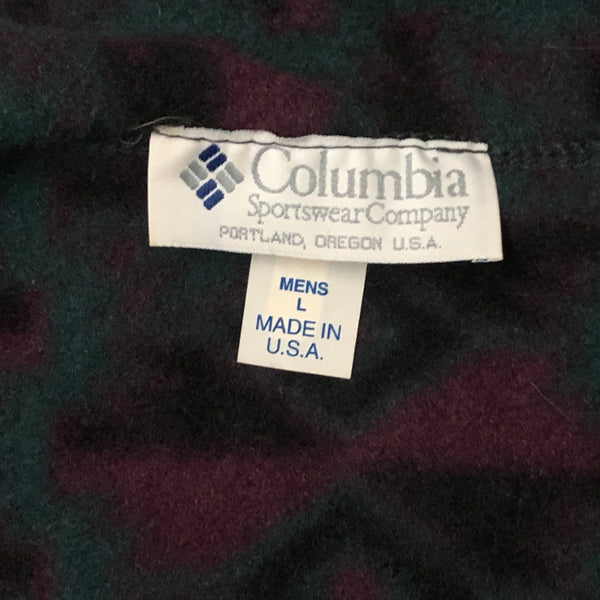 Vintage Columbia Sportswear Geometric Aztec Pattern Pullover Half-Zip Fleece (L)