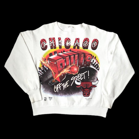 Vintage NBA Chicago Bulls "Off the Street!" Magic Johnson T's Crewneck Sweatshirt (S)