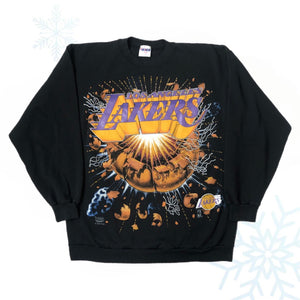 Vintage Deadstock NWOT NBA Los Angeles Lakers Explosion Crewneck Sweatshirt (XL)