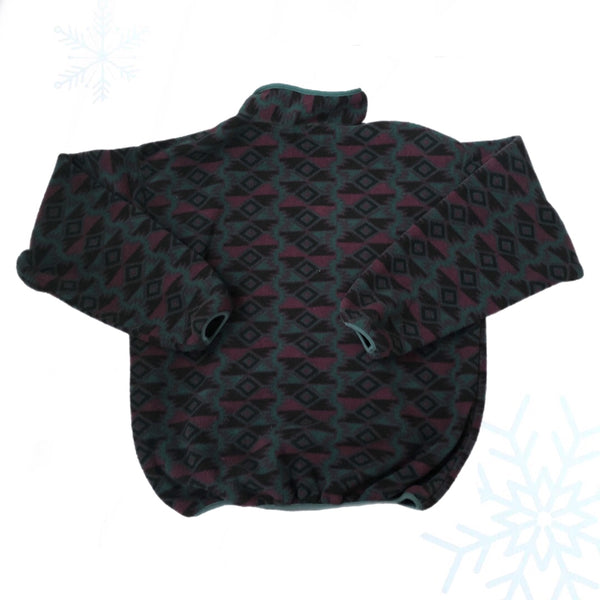 Vintage Columbia Sportswear Geometric Aztec Pattern Pullover Half-Zip Fleece (L)