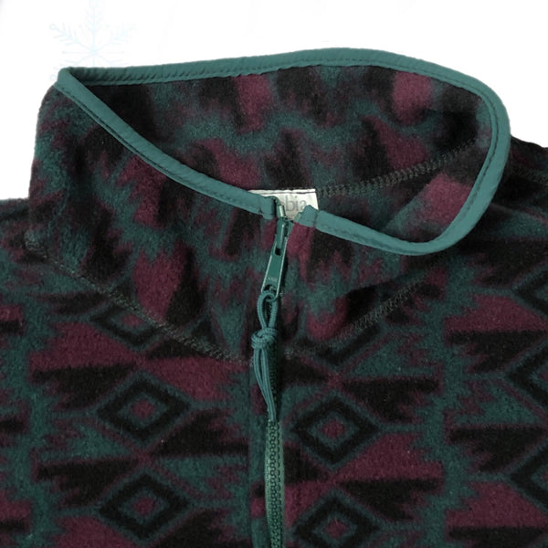 Vintage Columbia Sportswear Geometric Aztec Pattern Pullover Half-Zip Fleece (L)